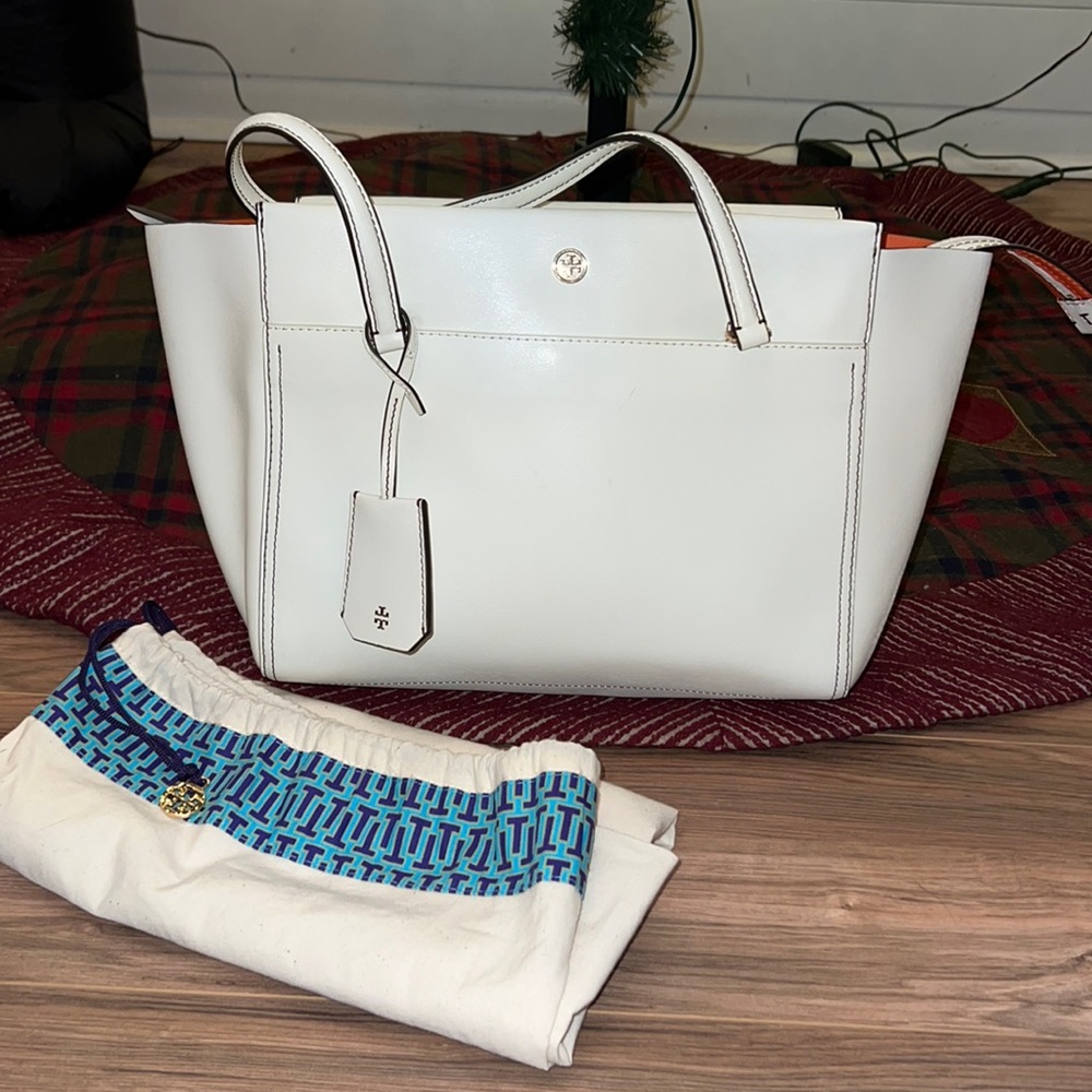 Tory Burch Parker Ivory Mango Large Tote